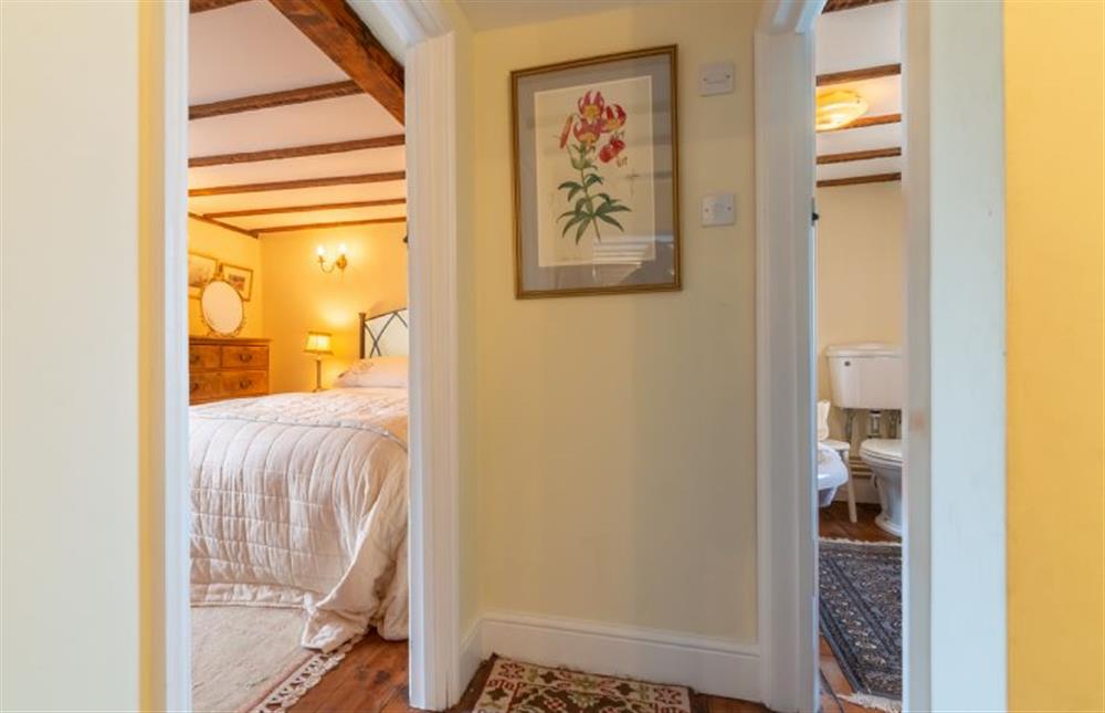 View from the landing to the bedrooms at Pear Tree Cottage, Blakeney near Holt
