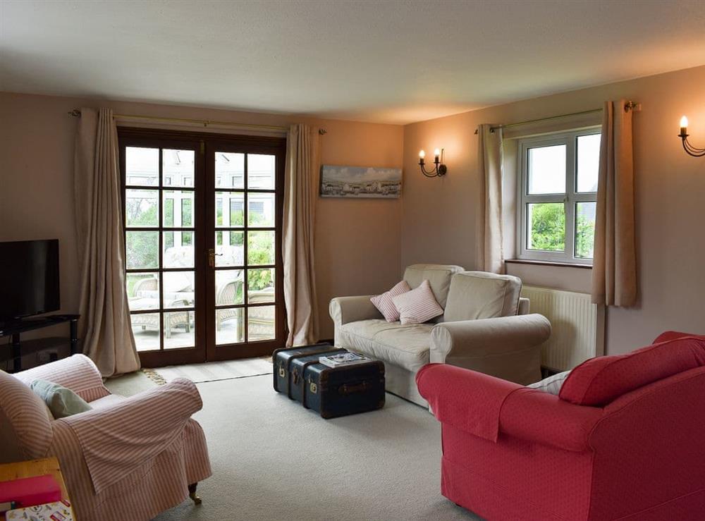 Living area at Pear Tree Cottage in Bude, Cornwall