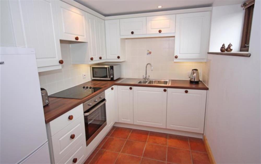 Fully fitted kitchen with dishwasher at Pear Tree Cottage in Honiton