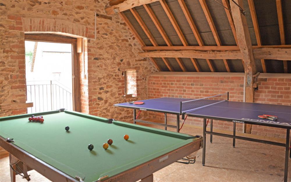The games room at Pear Tree Cottage in Honiton