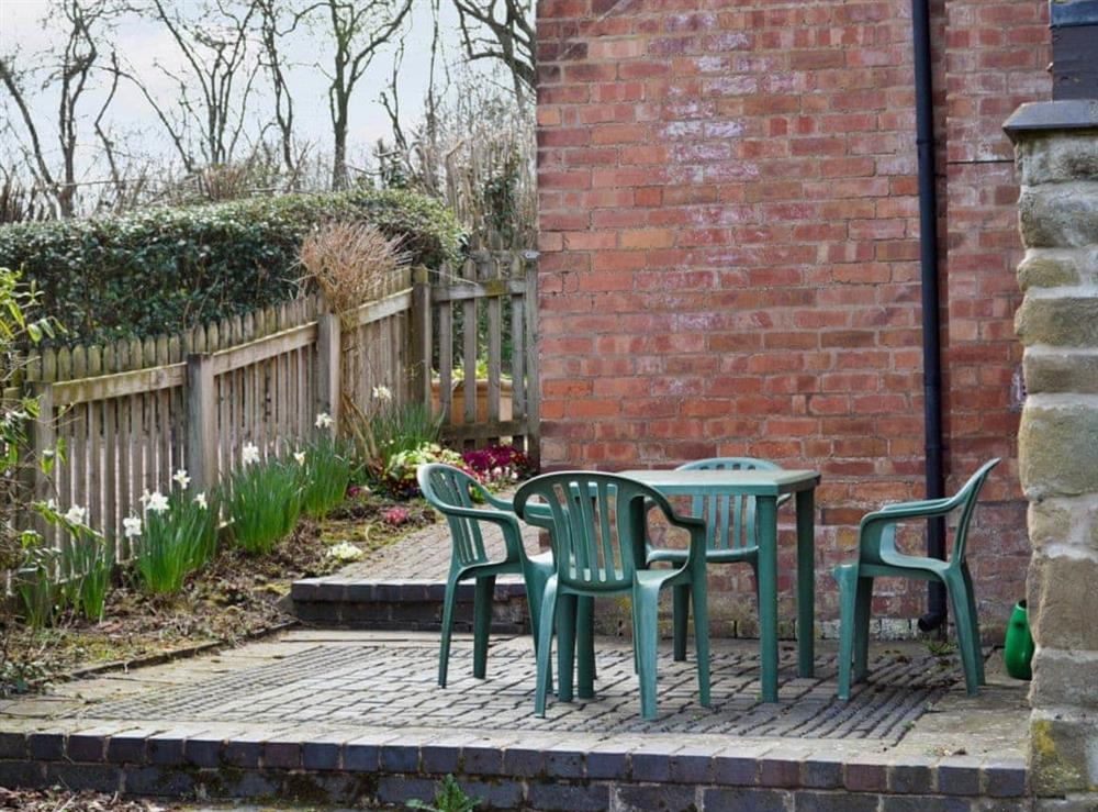 Sitting-out-area at Pear Tree Cottage in Wyre Forest, Nr Bewdley, Shropshire., Worcestershire