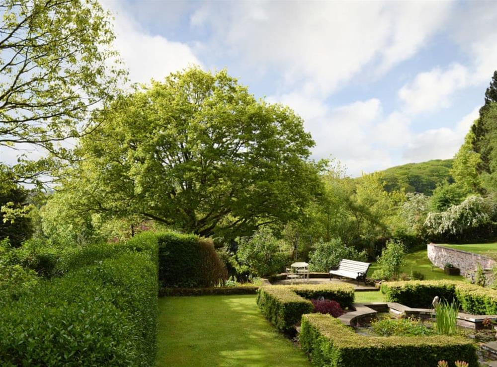 The well kept garden and grounds are a delight at any time of year at Pear Tree House Annexe in Wooldale, near Holmfirth, Yorkshire, West Yorkshire