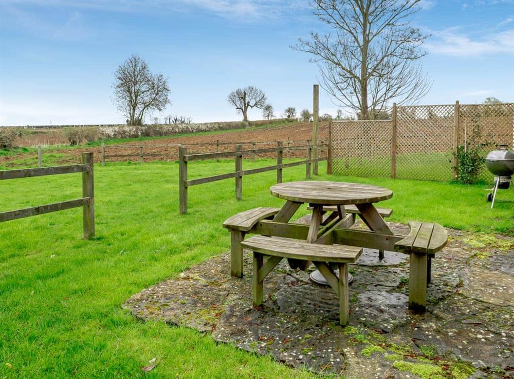 Sitting-out-area at Pears Cottage in Beckington, near Frome, Somerset