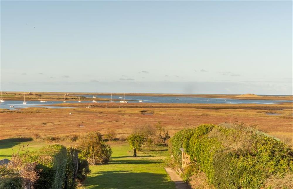 Pebble Cottage: view of the garden at Pebble Cottage, Brancaster Staithe near Kings Lynn