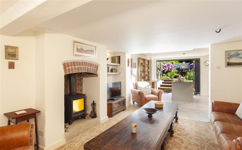 The living area at Pebble Cottage, Dunster