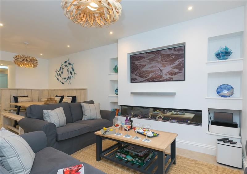 Relax in the living area at Pebbles, St Ives