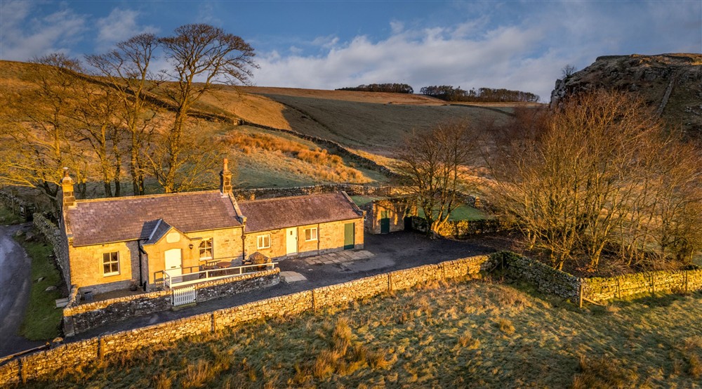 An aerial view of Peel Cottage, Northumberland at Peel Cottage in Hexham, Northumberland