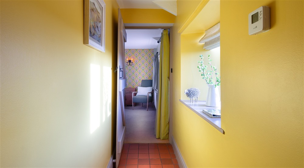 The corridor that leads to the double bedroom at Peel Cottage in Hexham, Northumberland