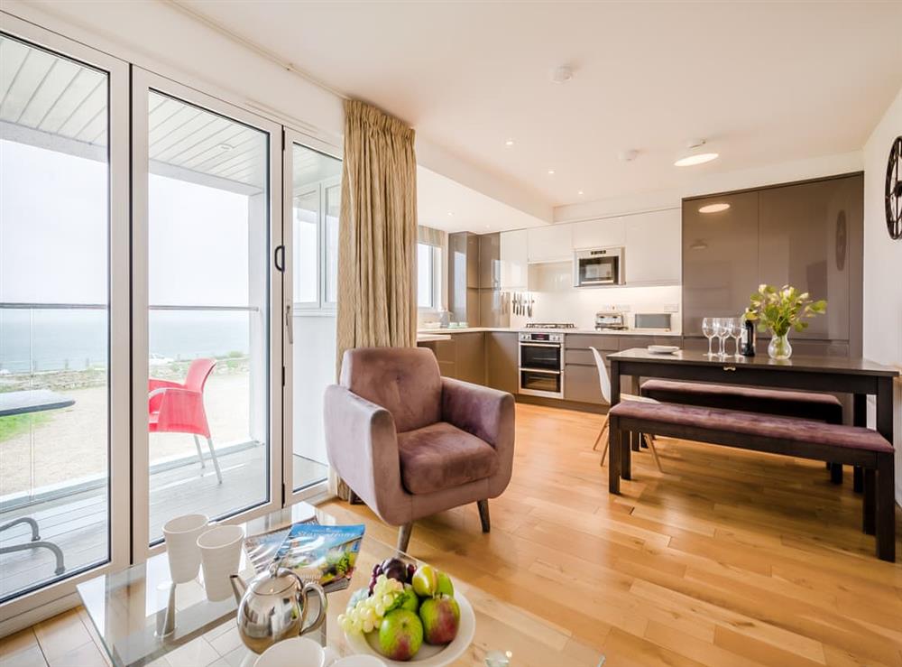 Open plan living space at Pegasus in Falmouth, Cornwall