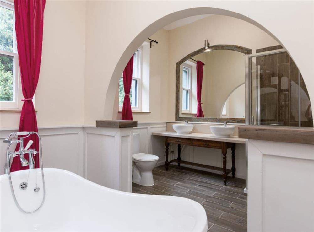 Bathroom with separate shower at Pendine Manor in Pendine, near Laugharne, Dyfed
