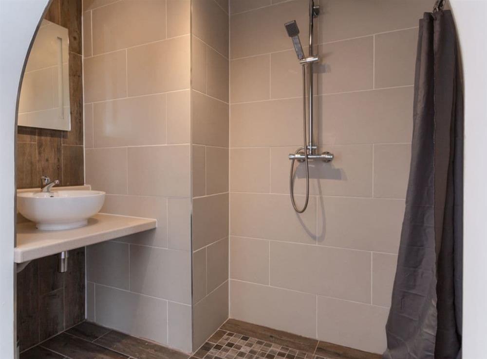 Shower room at Pendine Manor in Pendine, near Laugharne, Dyfed