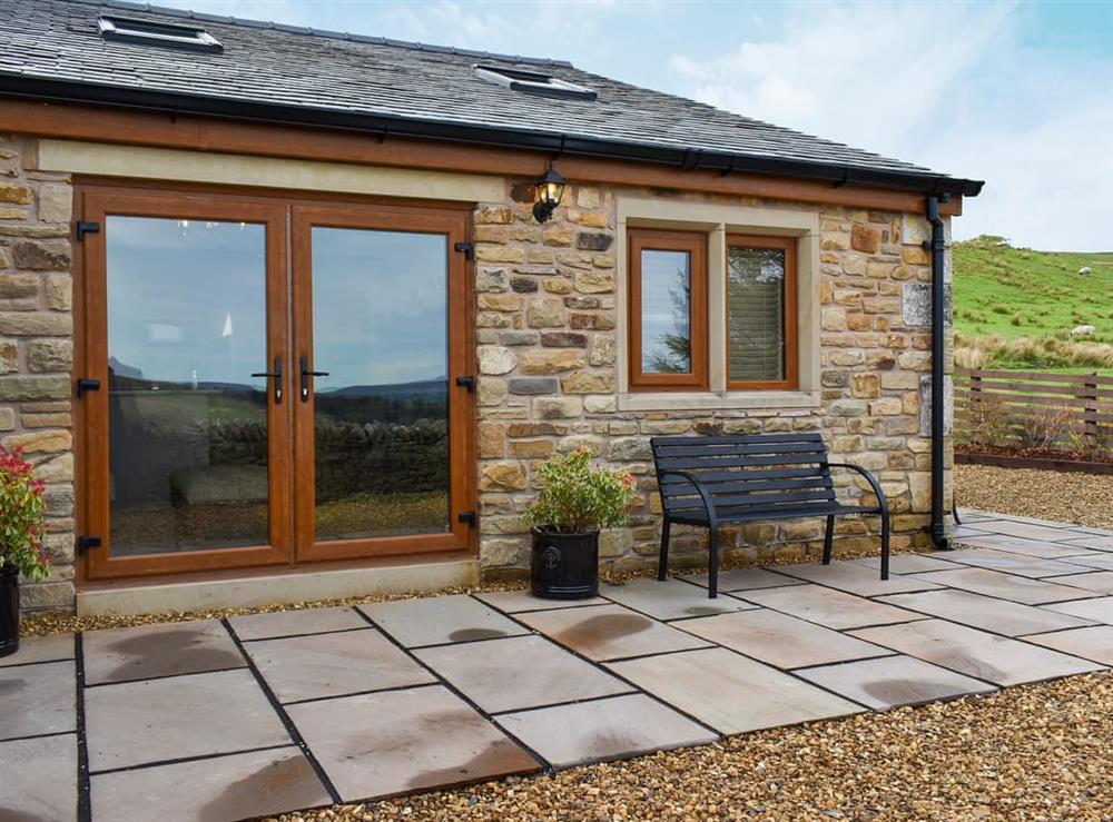 Patio at Pendle Holiday Cottages- Roosters Rest in Barley, near Clitheroe, Lancashire
