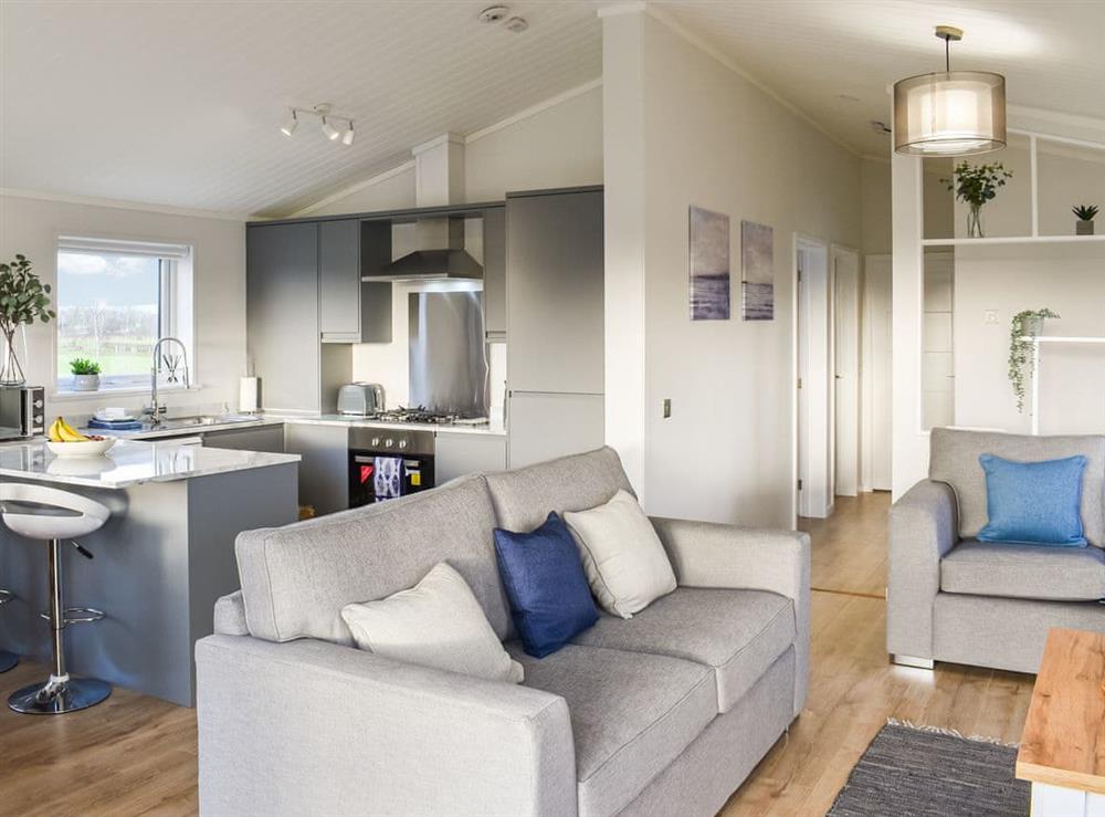 Open plan living space at Lodge One at Pendle View, 