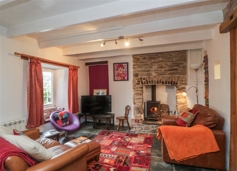 The living room at Pendragon Cottage, Lerryn