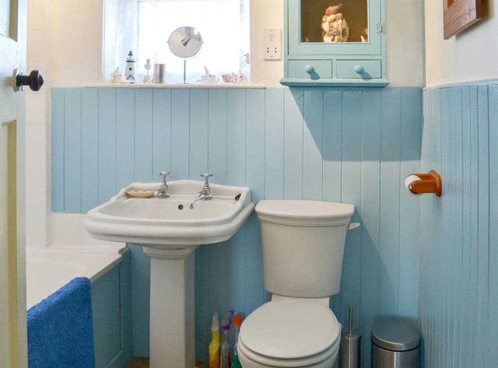 Bathroom at Pendragon Cottage in Tregatta, near Tintagel, Cornwall
