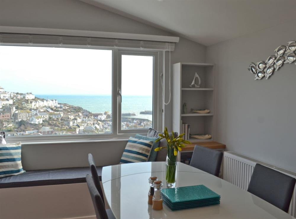 Dining area at Penfose Apartment in Mevagissey, Cornwall