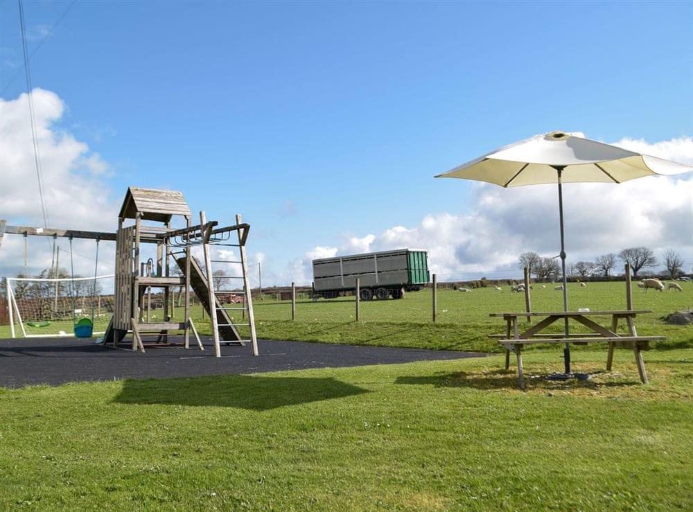 Children’s play area at Pengelli Cottage in Eglwyswrw, near Crymych, Dyfed