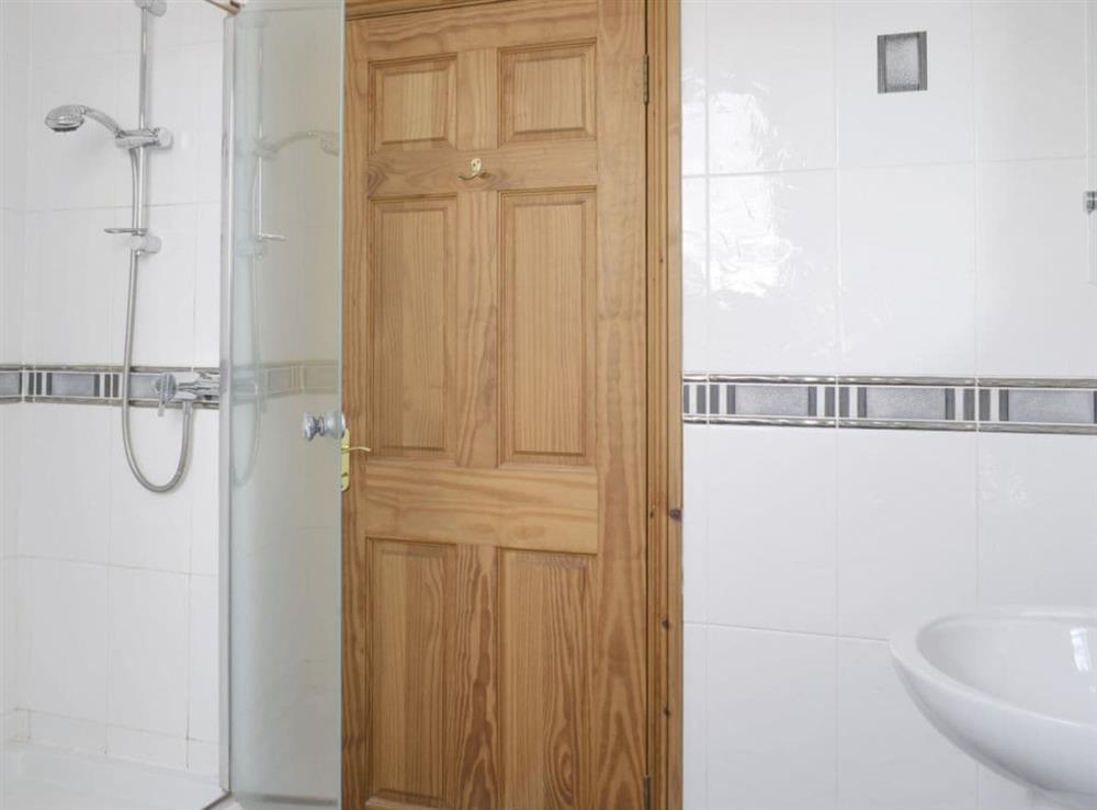 Shower cubicle within family bathroom at No 1 Pengraig Draw, 