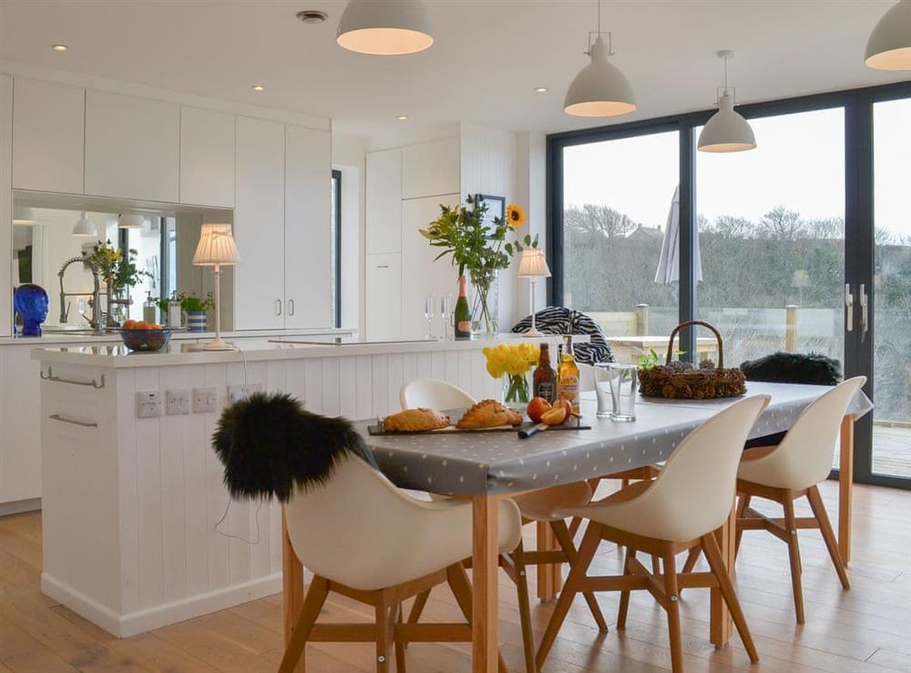 Spacious and bright kitchen diner at Pengwyn in Trethevy, near Tintagel, Cornwall