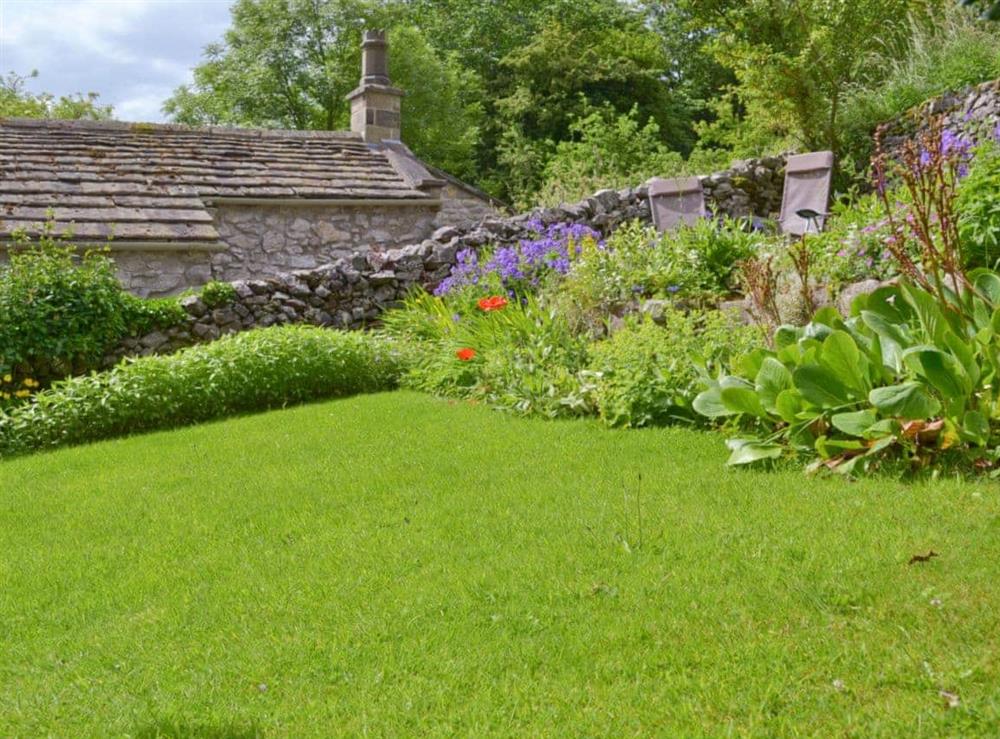 Picturesque garden at Penny Cottage in Bonsall, near Matlock, Derbyshire