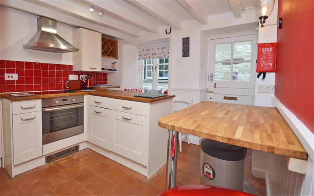 The kitchen at Penny Cottage in Polperro