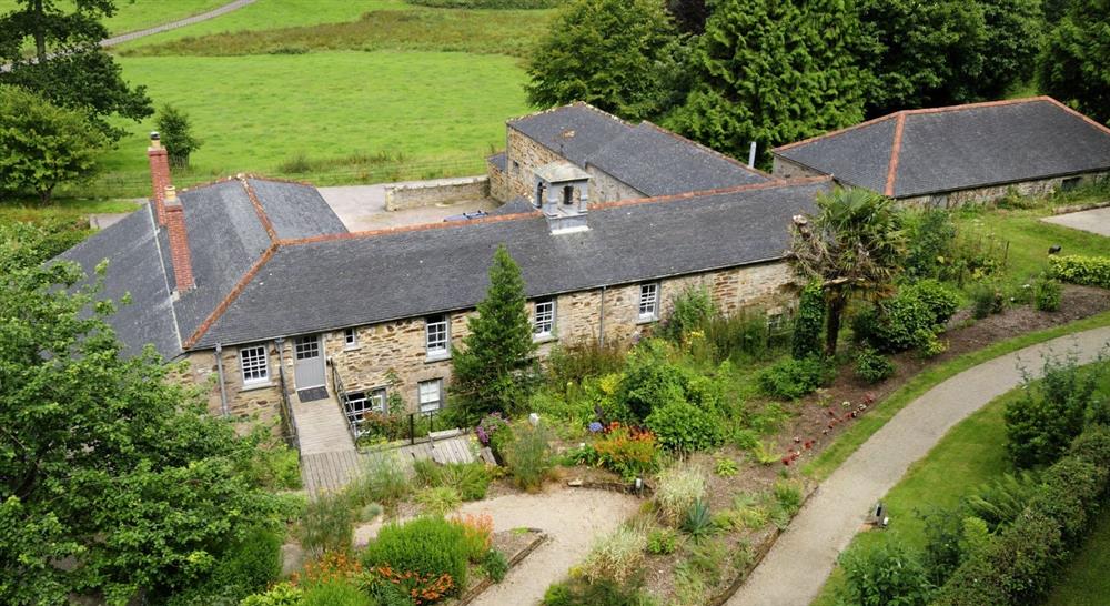 An elevated view of Penrose Stables, Helston, Cornwall at Penrose Stables in Helston, Cornwall