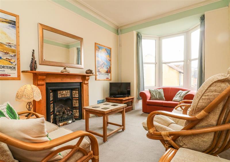 The living room at Penryn, Devon