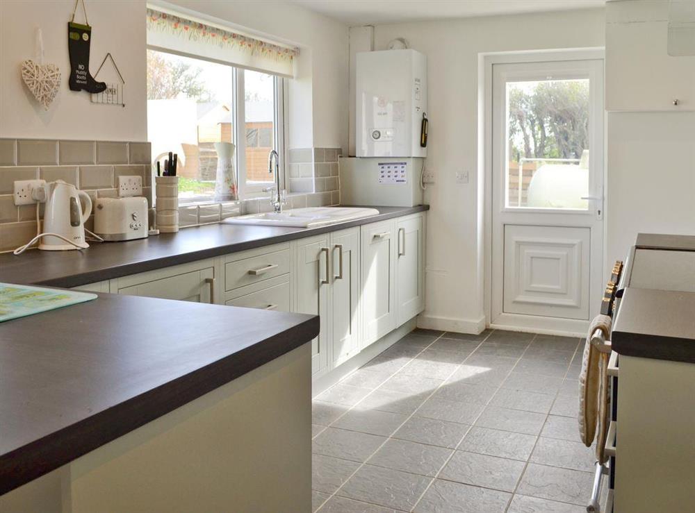 Spacious fitted kitchen at Penteryfn in near Holyhead, Isle of Anglesey, Gwynedd