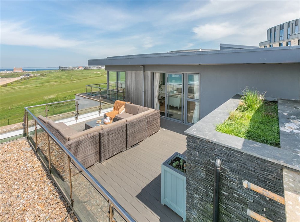 Terrace at Penthouse 14 Oceangate in Newquay, Cornwall
