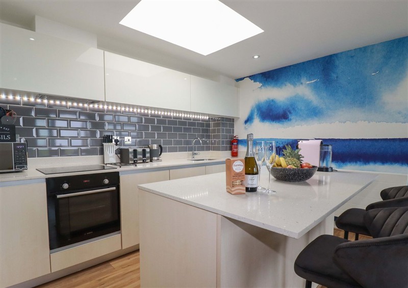 This is the kitchen at Penthouse @46Zinc - Headland View, Newquay