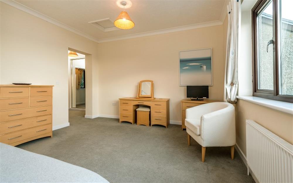 To the right of this master bedroom photo,, you'll have the sea views, and to the left, you'll find the en-suite shower room. at Penthouse in Maenporth