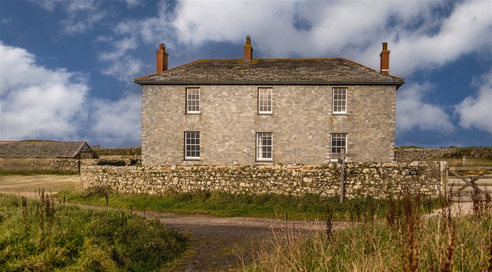 The exterior of Pentire Head Farmhouse, Cornwall at Pentire Head Farmhouse in Polzeath, Cornwall