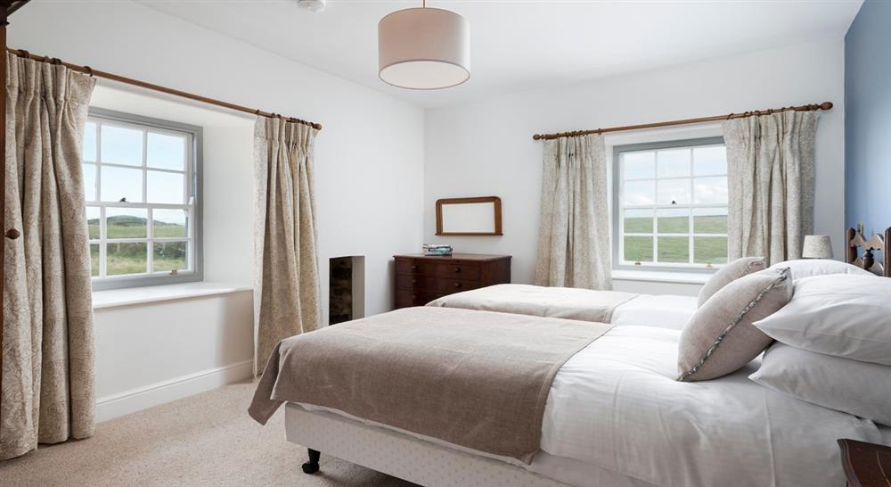 The second twin bedroom at Pentire Head Farmhouse in Polzeath, Cornwall