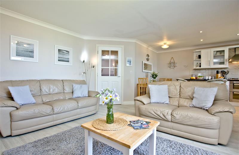 The living room at Pentire Heights, Cornwall