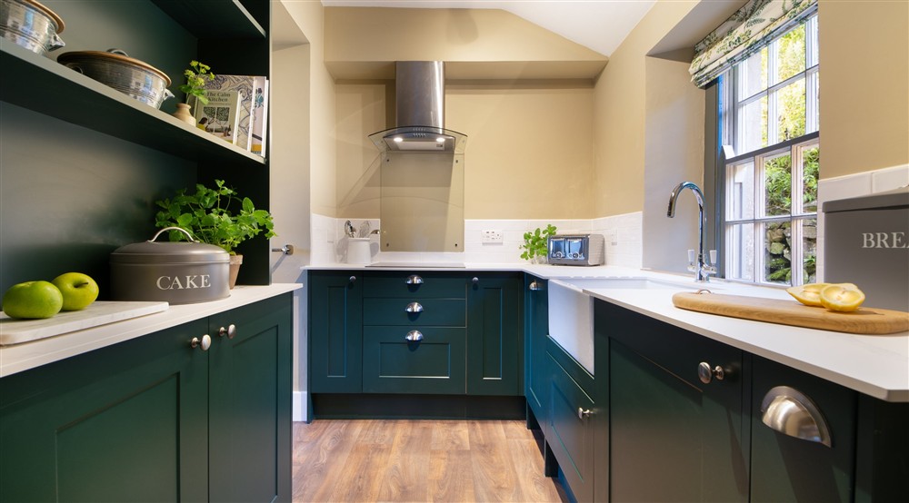 The kitchen at Pentireglaze East Cottage in Wadebridge, Cornwall
