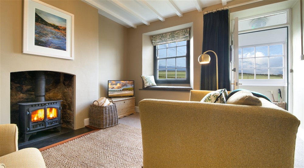 The sitting room at Pentireglaze East Cottage in Wadebridge, Cornwall