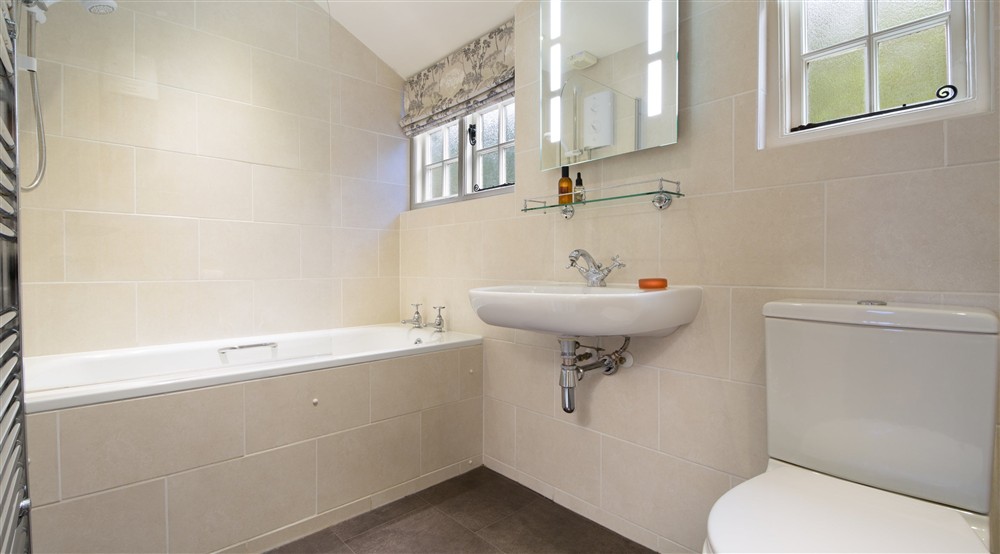 The bathroom at Pentireglaze West Cottage in Polzeath, Cornwall