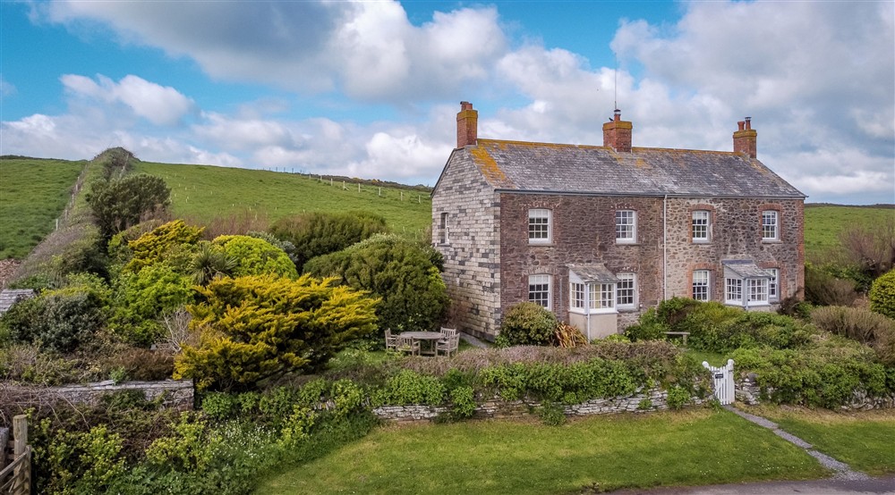 The exterior of Pentireglaze West and East Cottages, Cornwall at Pentireglaze West Cottage in Polzeath, Cornwall