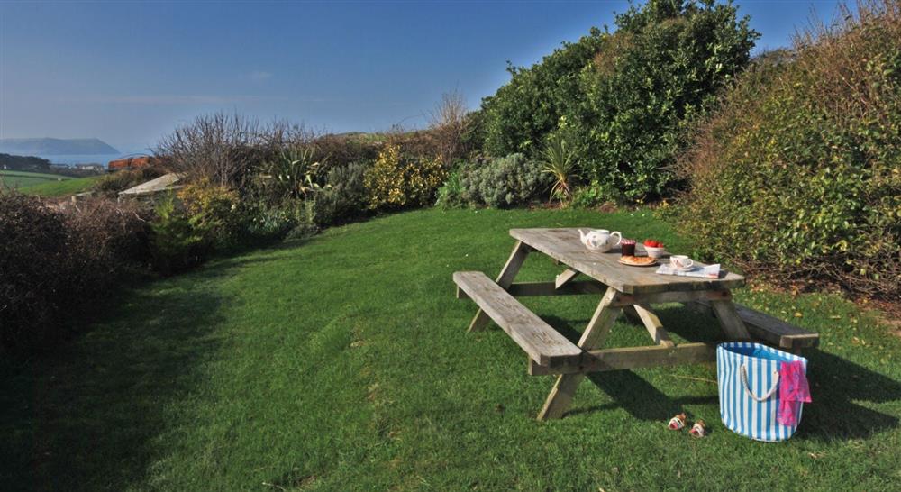 The view from the garden at Pentireglaze West Cottage in Polzeath, Cornwall