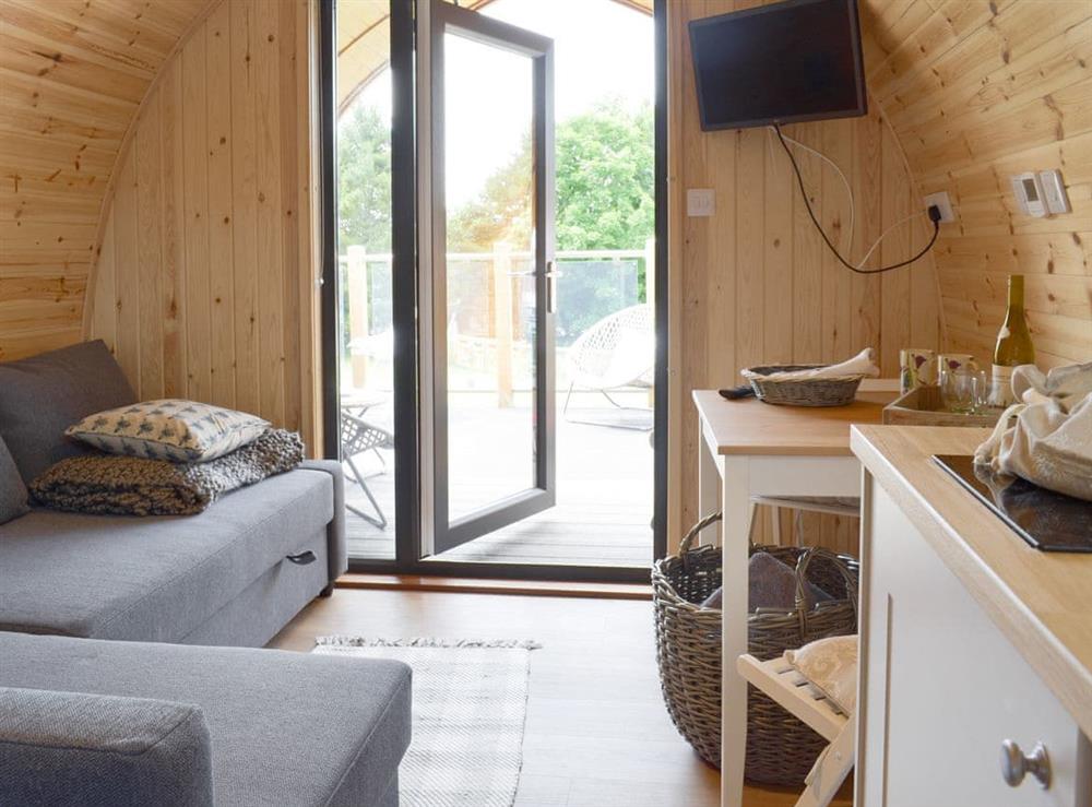Living area at Pentland Pod in Leadburn, near West Linton, Midlothian