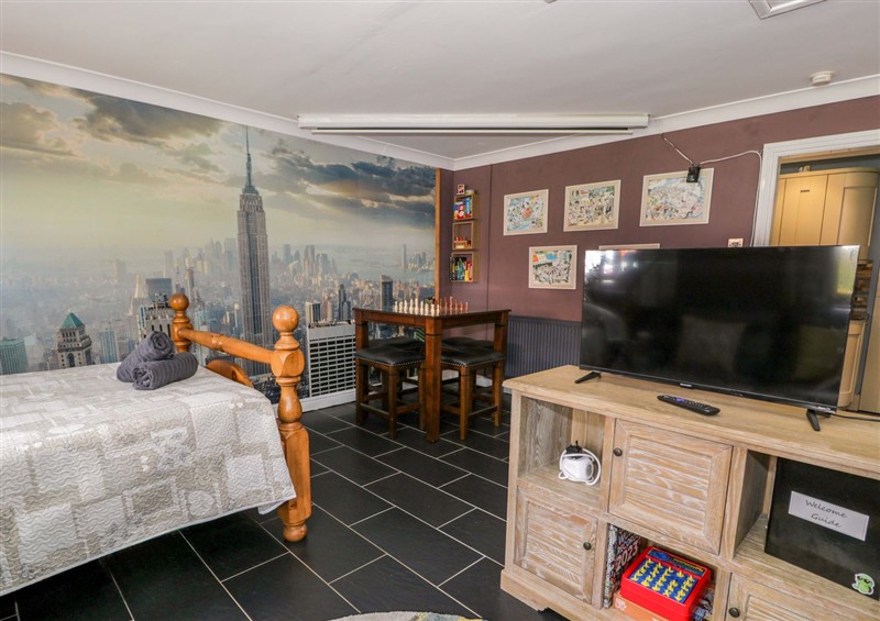 This is the bedroom at Pentre Country Studio, near Chirk