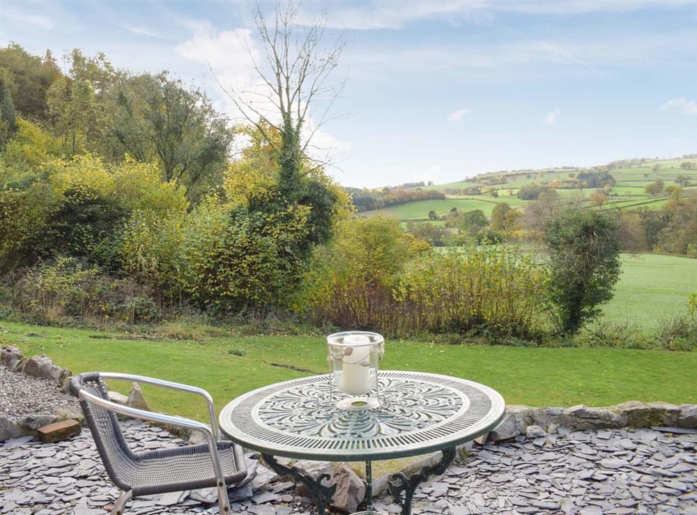 Sitting-out-area at Pentre Cwm Bach in Llansilin, near Oswestry, Powys