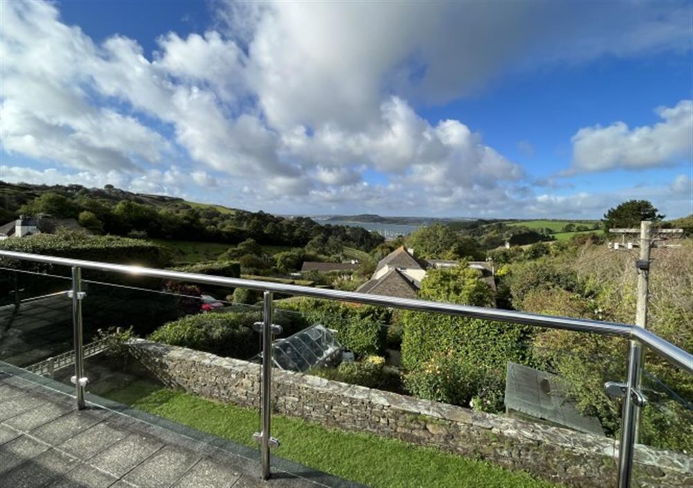Balcony and view at Pentref in Roseland Peninsula
