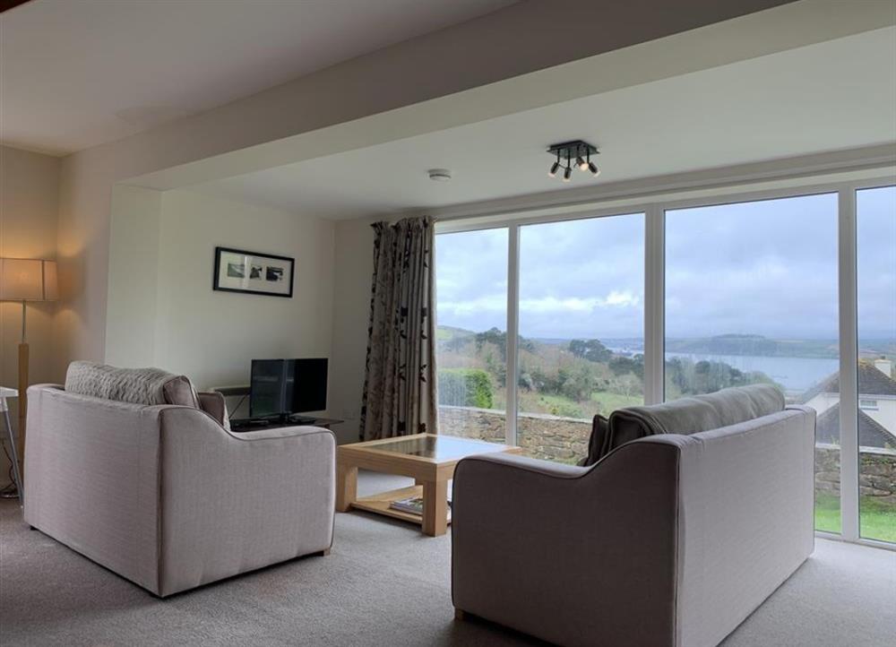 Living room at Pentref in Roseland Peninsula
