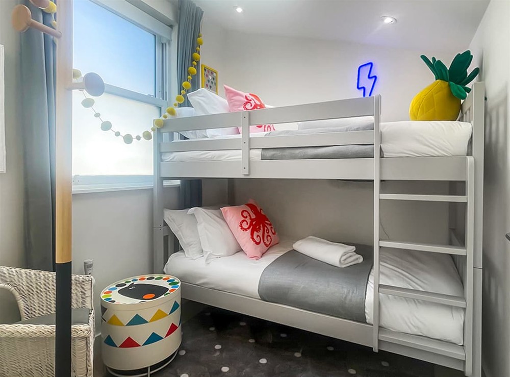 Bunk bedroom at Penty Lowen in St Mawes, Cornwall