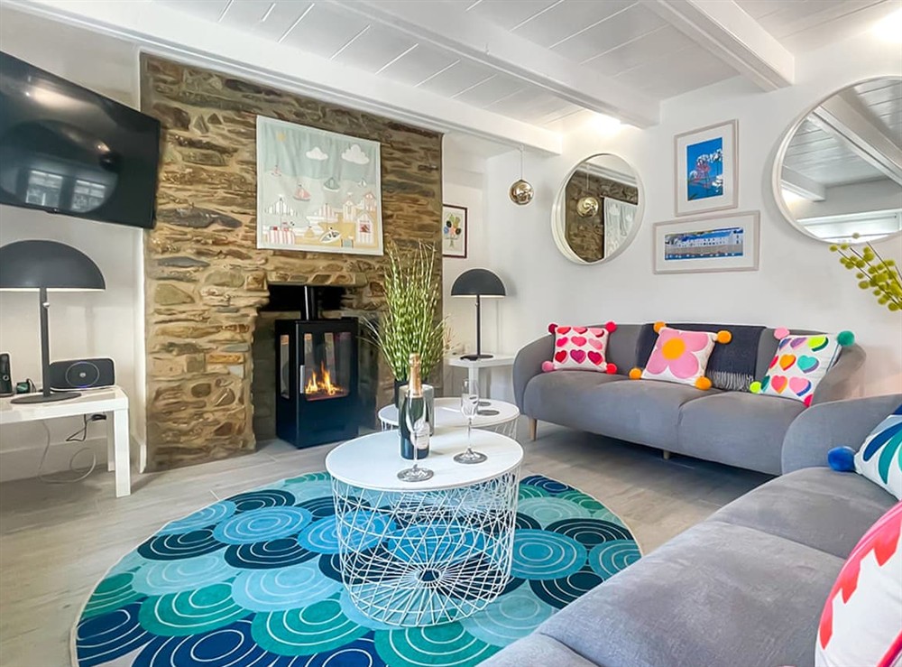 Living area at Penty Lowen in St Mawes, Cornwall