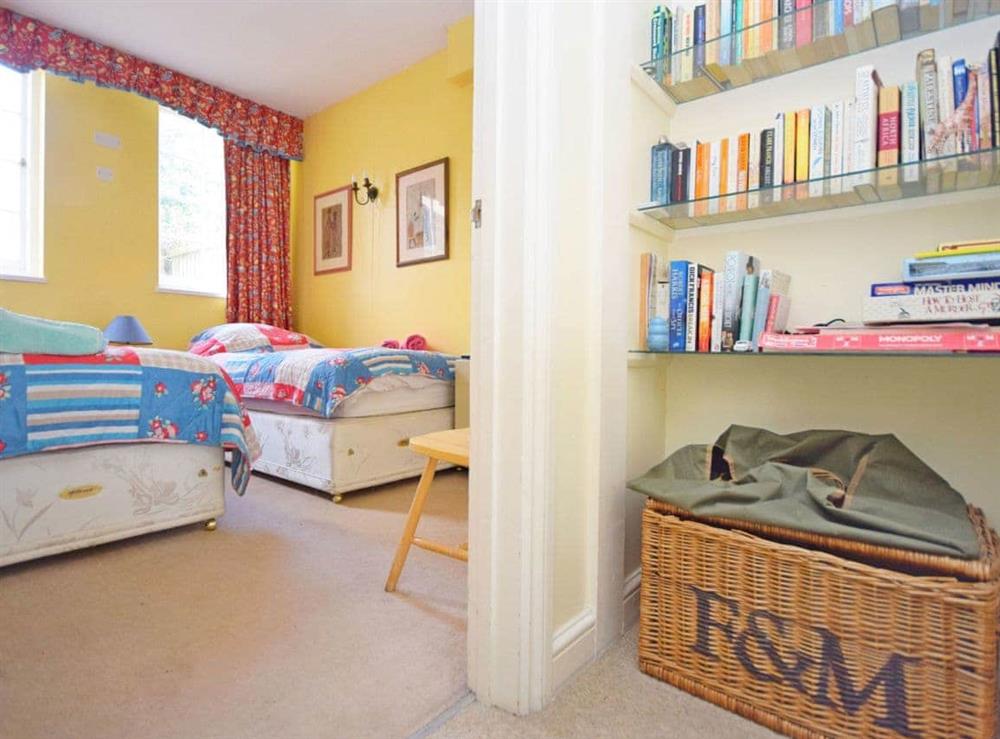 Twin bedroom at Pepper Pot Cottage in Compton, near Chichester, West Sussex