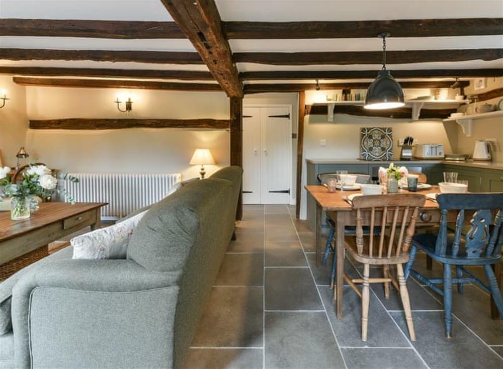 Open plan living space at Peppercorn Cottage in Cheriton, Hampshire