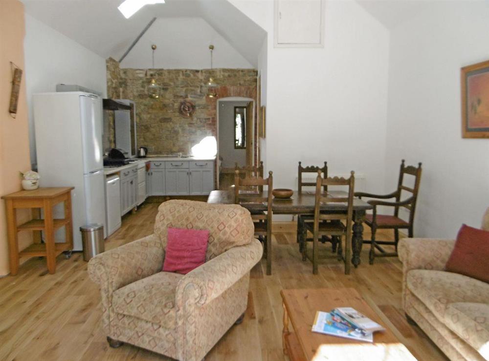 Open plan living, kitchen and dining space at Stable Cottage, 