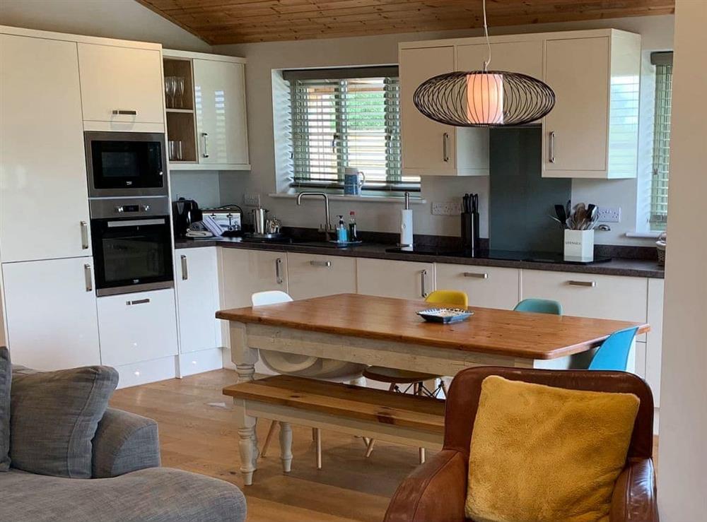 Kitchen/diner at Peregrine Lodge in St Columb, near Padstow, Cornwall